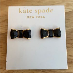 NWT Kate Spade Black Bow Stud Earrings